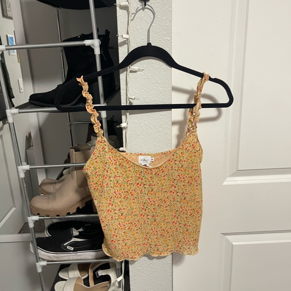 Calvin Klein Peach Floral Tank Top